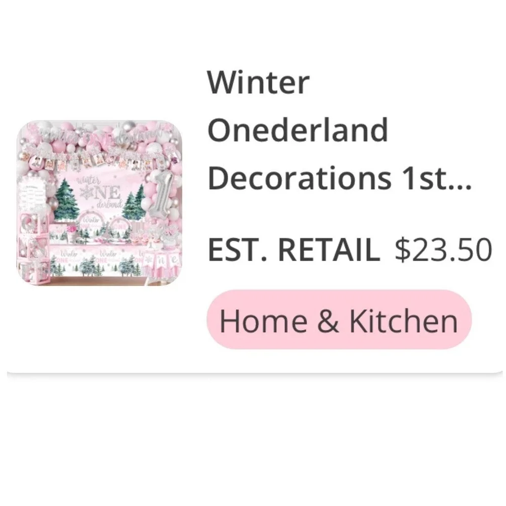 Winter Onederland 1st Birthday Decorations‎ Pink Snowflake Party Supplies Set